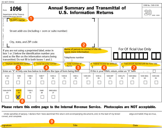 How To Fill Out A 1096